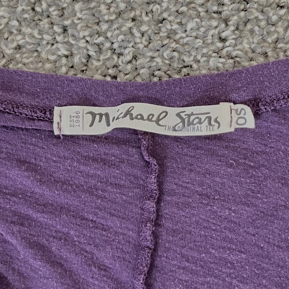 Michael Stars Plum Long Sleeve Tee - Picture 4 of 4
